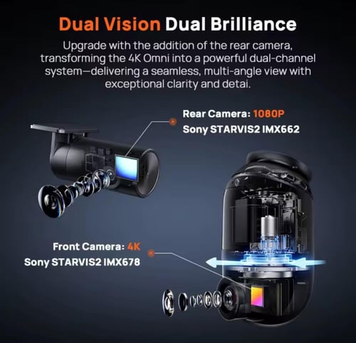 داش كام شاومي 70mai X800 4K كاميرا أمامية وخلفية