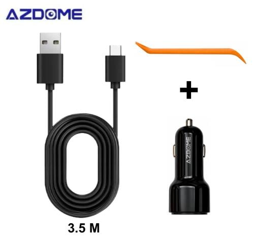 كابل موصل الطاقة + منفذ USB مزدوج داش كام أزدوم M6...