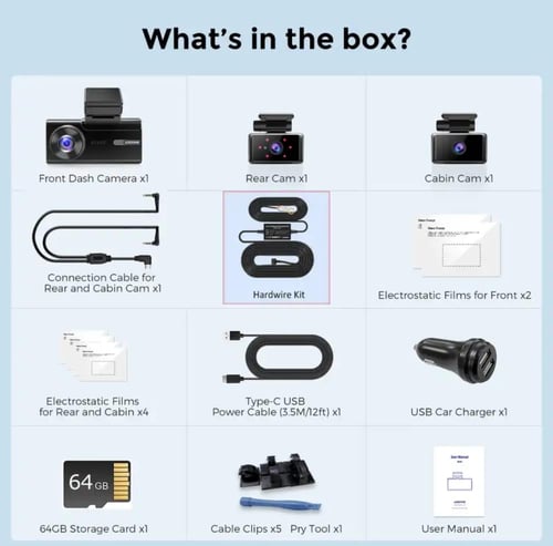 داش كام أزدوم M580-5K أمامية + داخلية + خلفية