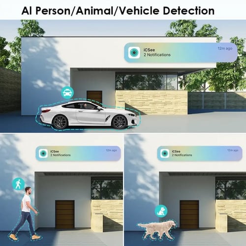 كاميرا WiFi بعدستين واسعة 180 درجة بدقة 8MP 4K