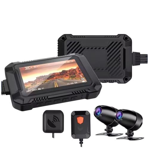 كاميرا ثنائية للدراجة النارية 1080P DVR -WiFi