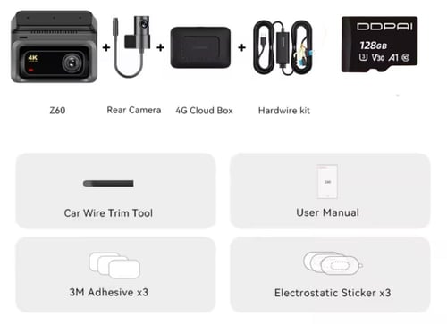 عرض خاص / داش كام دي دي باي DDPAI-Z60 4K GPS أمامي...