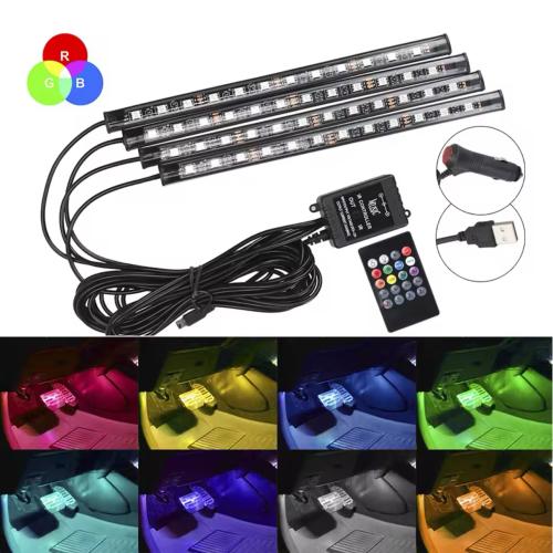 أضواء LED محيطة للسيارة 8 الوان