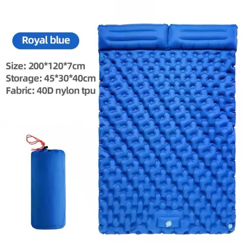 مرتبة تخييم قابلة للنفخ ، وسادة هوائية مزدوجة مقاو...
