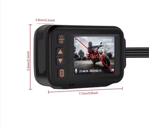 كاميرا ثنائية للدراجة النارية IP65 - 1080P