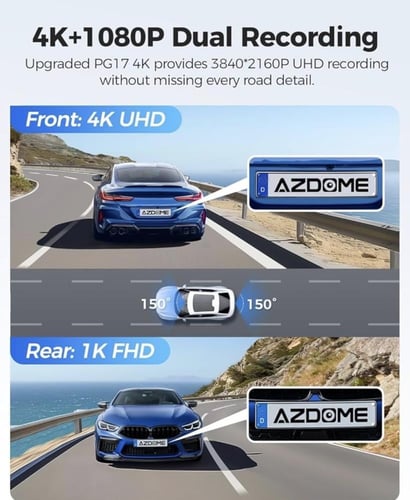 داش كام المرآة من أزدوم PG17 4K أمامية + خلفية