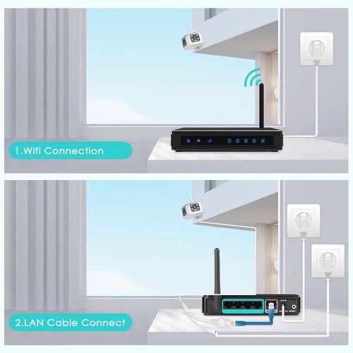 كاميرا WiFi بعدستين واسعة 180 درجة بدقة 8MP 4K