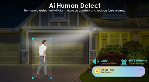 كاميرا WiFi بعدستين واسعة 180 درجة بدقة 8MP 4K