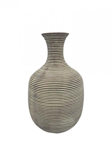 مزهرية بولي ريزن مخطط بني