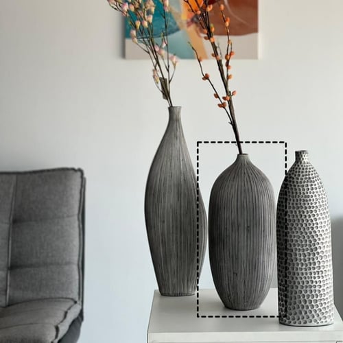 مزهرية بولي ريزن مخطط وسط 40 سم