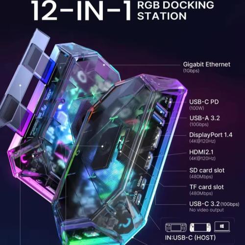 قاعدة توصيل 12 في 1 RGB للألعاب – أداء فائق وتصميم...