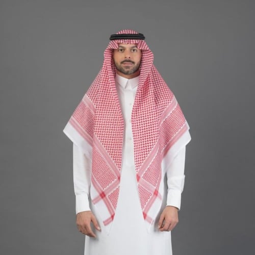 شماغ البسام بصمة 3 لون غامق