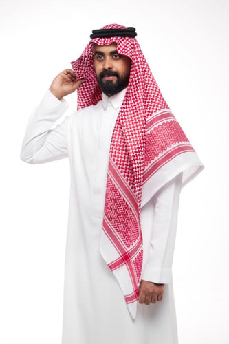 شماغ العطار انجليزي أحمر
