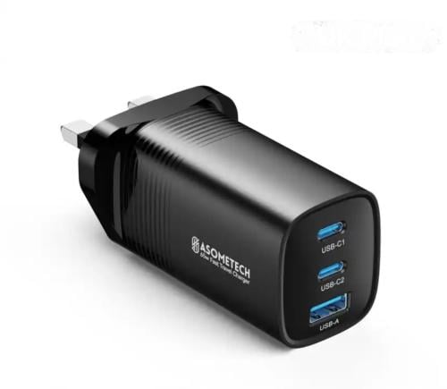 شاحن جداري بثلاث منافذ وبقوه 65 واط بتقنيه الجان A...