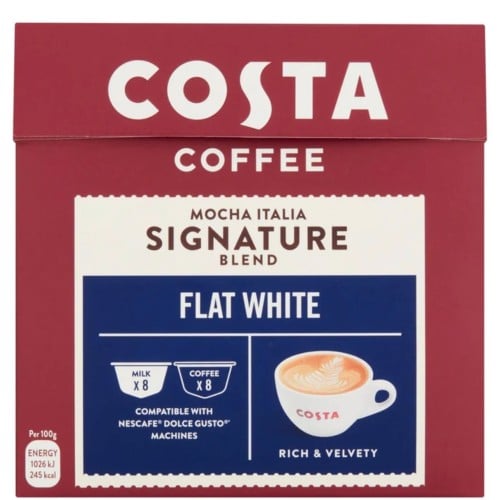 كبسولات كوستا فلات وايت دولتشي غوستو 16 كبسوله