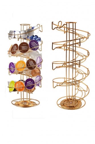 حامل كبسولات دلوتشي ونيسبريسو بلون ذهبي