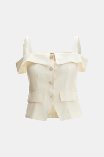 جاكيت بحمالات مزين بالكريستال