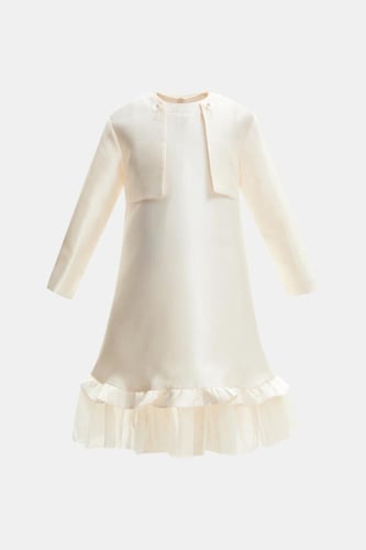 فستان بكشكش مع جاكيت قصير