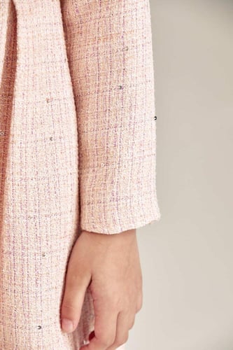 فستان تويد بكسرات