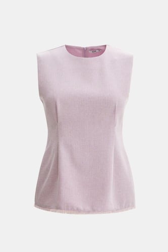 بلوزة بلا أكمام بحواف شراشيب