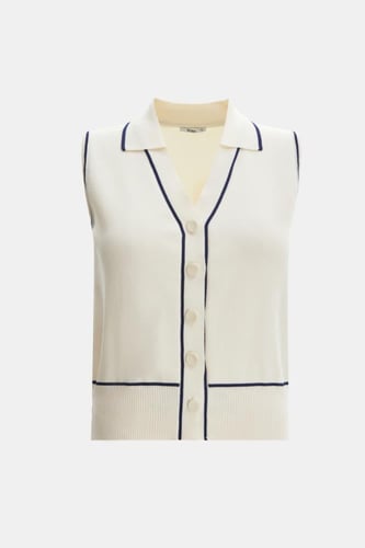 جاكيت بلا أكمام بأزرار للإغلاق