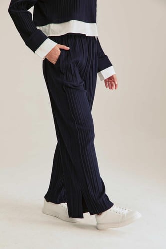 بنطلون بليسيه بخصر مطاطي