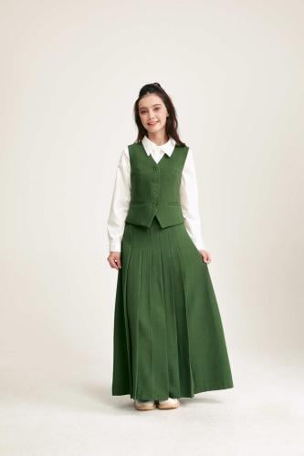 تنورة متوسط مزينة بكسرات