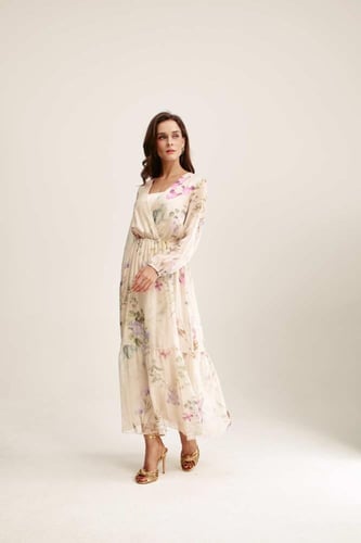 فستان مورد بخصر مطاطي