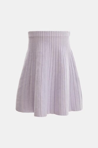 تنورة لامعة بخصر مطاطي