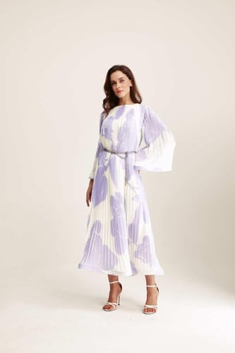 فستان بليسيه مورد بحزام سلسلة