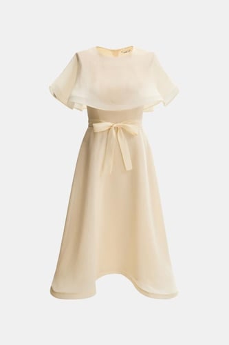 فستان بياقة كاب برباط