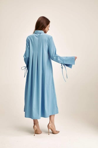 فستان قميص مزين بكسرات