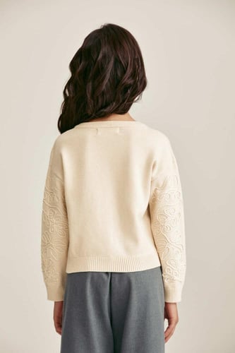 كارديغان محبوك مطرز بخيوط