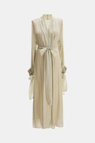 جاكيت بأكمام بأساور مزينة بالخرز