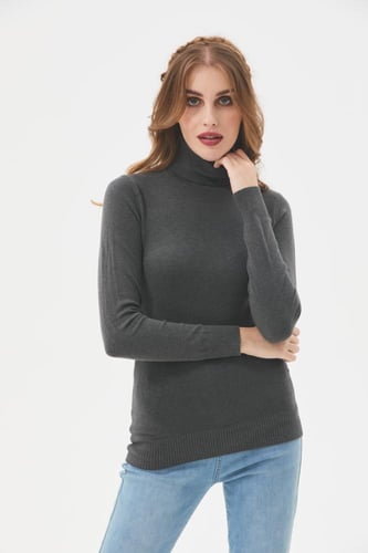 بلوزة بيسك بياقة عالية