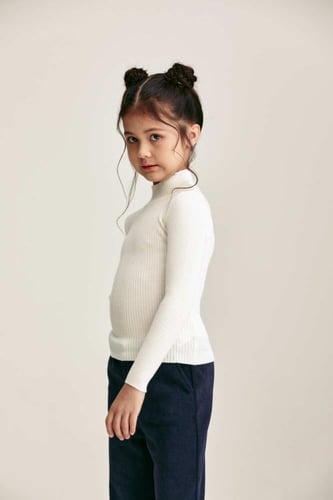 بلوزة أساسية بياقة عالية