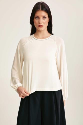 بلوزة فضفاضة بأكمام بالون