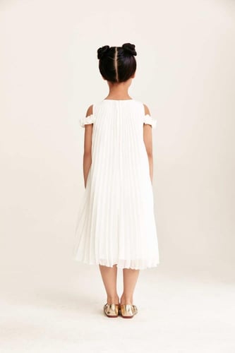 فستان بليسيه مزين بورود الترتر