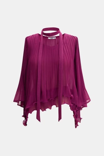 بلوزة بقصة غير متماثلة مزينة بربطة عنق