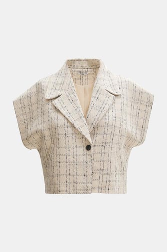 جاكيت تويد بأكمام قصيرة