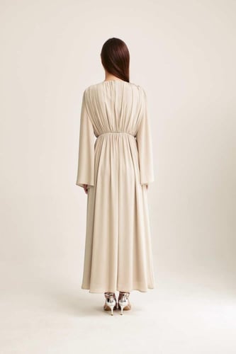 فستان مزموم مزين بالكريستال