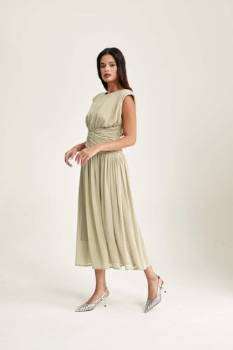 فستان بخصر درابية