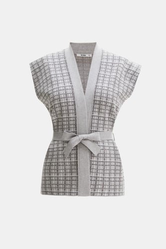 كارديغان بنقوش مربعة لامعة