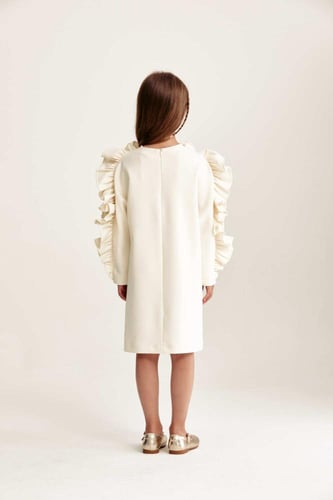 فستان كشكش مزين بالكريستال