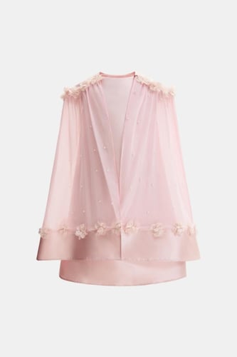 فستان بكاب مزين بالورود