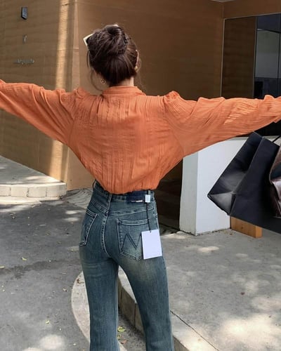 ‎ بنطلون جينز نسائي الفي اند كو بلون أزرق