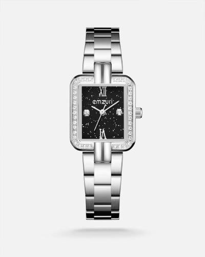 ‎ ساعة نسائية إمزوري بسير ستيل باللون الفضي