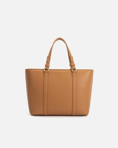 شنطة نسائية الفي اند كو من الجلد باللون البني