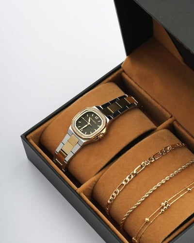 هدية نسائية الفي اند كو بتصميم أنيق ساعة واساور