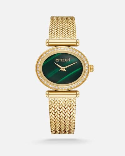 ‎ ساعة نسائية إمزوري بسير شبكي باللون الذهبي